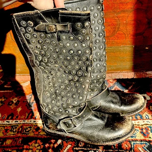 TALL Frye Studded Moto Boot - Picture 1 of 2